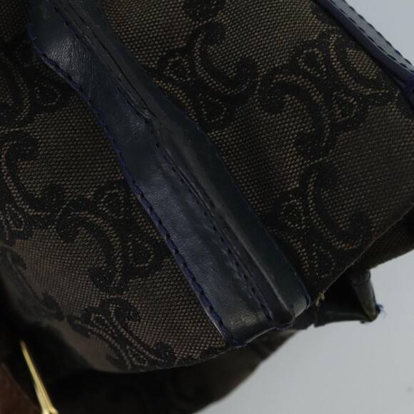 CELINE Paris Macadam Canvas Tote Bag Brown Navy Gold - Picture 9 of 16